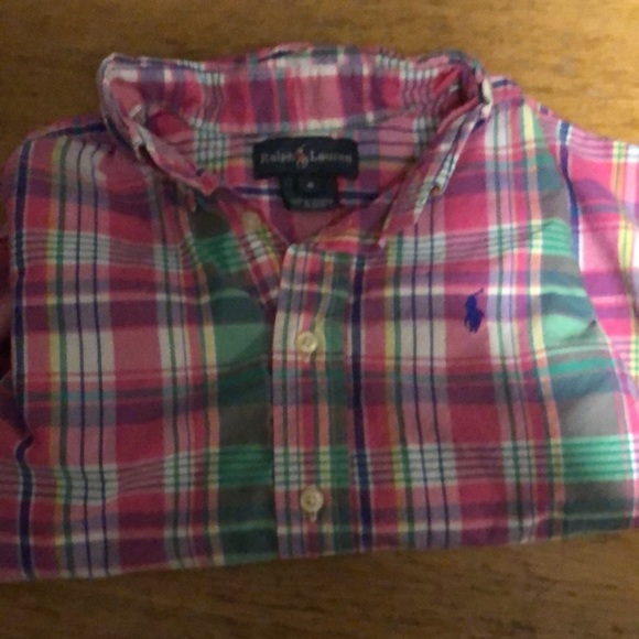 Ralph Lauren boys size 4 madress print button down shirt - Picture 3 of 3